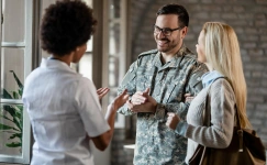 US veteran having discussions with a lender